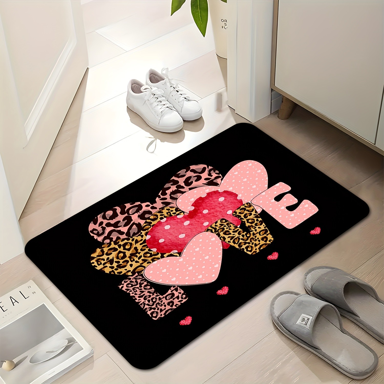 Home Textiles Premium - Keset Pintu Motif Hati Leopard Premium